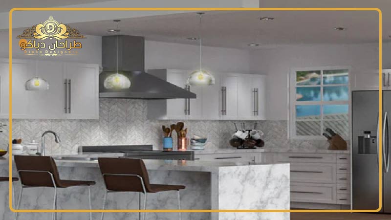 کابینت های گلاس سفید طوسی ابروبادی